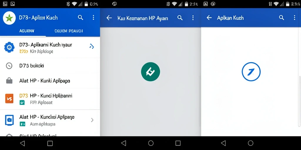 Antarmuka aplikasi D73 dengan fitur kunci aplikasi yang menarik.