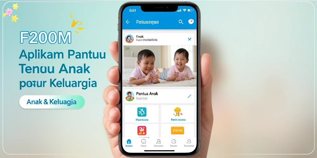 Screenshot F200M menampilkan antarmuka pemantauan anak yang sederhana dan efektif.