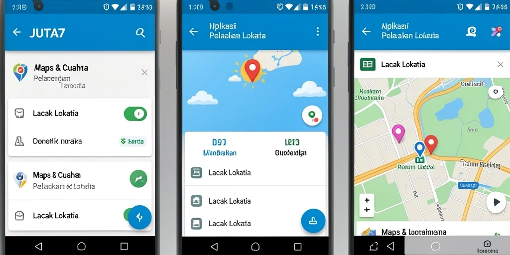 Antarmuka utama JUTA7 yang menampilkan fitur pelacakan lokasi secara langsung.