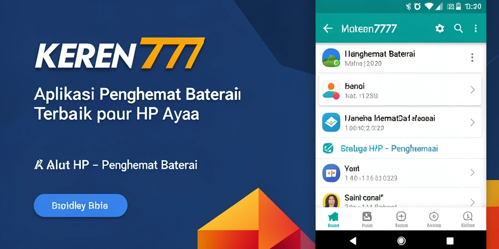 Antarmuka utama KEREN777 dengan fitur penghemat baterai yang efektif.