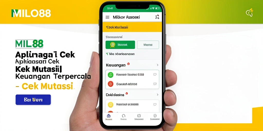 Antarmuka aplikasi MILO88 untuk cek mutasi keuangan.
