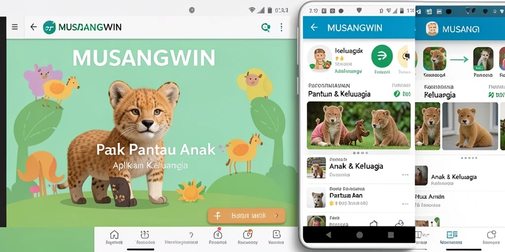 Tampilan antarmuka utama MUSANGWIN dengan fitur pantau anak yang ramah pengguna.