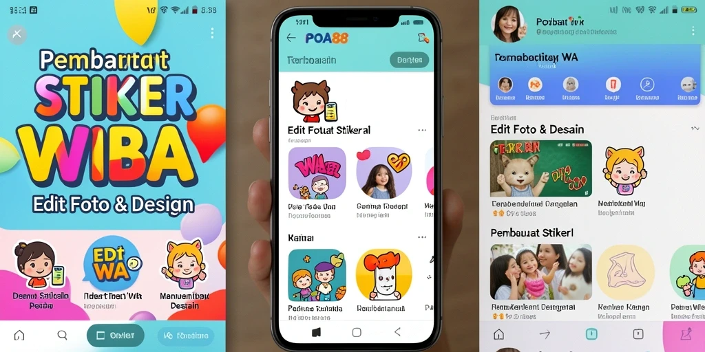 Antarmuka POA88 yang sederhana dan menarik untuk membuat stiker WA.